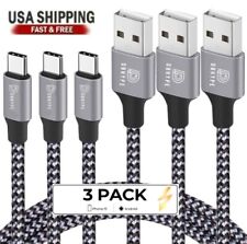 3-Pack Braided USB C Type-C Fast Charging Data SYNC Charger Cable Cord 3/6/10FT picture