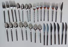 Interpur Stainless Steel Vintage Mexicaly Rose Flatware Set Japan 31 Pcs picture