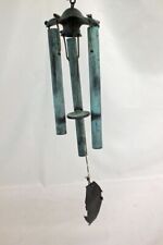 Vtg Walter Lamb Style 3 Tube Bronze Wind Chime 8 Inch MCM Modern Outdoor Design picture