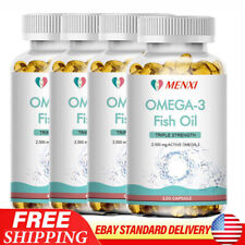 1-4x BEST TRIPLE STRENGTH Omega 3 Fish Oil Pills 2500mg HIGH POTENCY 120Caps US picture