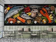 3D Seafood Restaurant Background Wall Murals Wallpaper Murals Wall Sticker picture