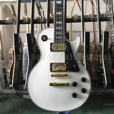 Custom White Electric Guitar Solid Mahogany HH Pickup Gold Part Fast Delivery picture
