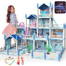 Doll House Colorful Light and 14 Rooms Huge Dollhouse with 2 Dolls Gift for Girl picture
