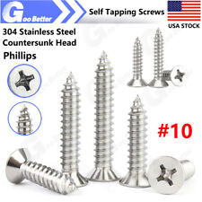 #10 304 Stainless Steel Phillips Flat Countersunk Head Self Tapping Wood Screws picture