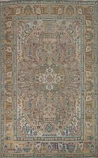 Vintage Muted Geometric Traditional Tebriz Area Rug 8'x11' Wool Hand-knotted Rug picture