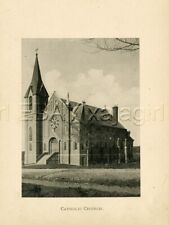 Kansas Fort Leavenworth Saint Ignatius Chapel c1890s Antique Photogravure Print picture