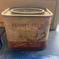 Vintage Fennel Seed Tin 1 Oz Packaged By Purepac picture