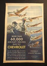 1940’s Wartime Aircraft Engines By Chevrolet War Airplanes Magazine Ad picture