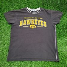 Vintage University-of-Iowa Hawkeyes Shirt Women XL 22x26 Faded Black Yellow Arch picture