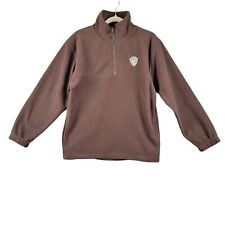AMERICAN FLEECE COLLECTION Brown WB WARNER BROS Logo 1/2 Zip Pullover SIZE M picture