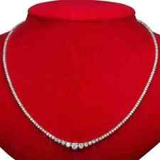 19 Ct Round Cut Simulated Diamond Women's Tennis Necklace 14k White Gold Plated picture