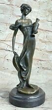 Sculpture Elegant Signed Art Nouveau Female Bronze Statue Patoue Sculpture Deal picture