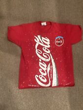 Vintage COKE Coca-Cola Can Graphic 1994 Size Large Red 90s T-Shirt picture