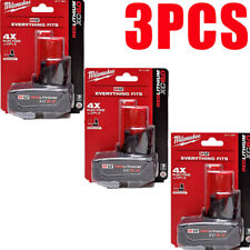 3 PCS Milwaukee 48-11-2460 M12 REDLITHIUM XC 6.0 Battery Packs picture