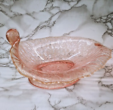 Vintage 1930s Fenton Rose Ming Art Glass Satin Etched Centerpiece Bowl picture