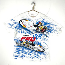 Vintage Yamaha All Over Print T-Shirt 2XL White Single Stitch Ski Doo 90s picture