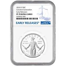 2024-S Proof Clad 50c Greatest Generation Commemorative NGC PF70UC ... picture