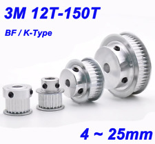 HTD3M 12T-150T Timing Belt Pulley With Step Bore 4-25mm For 15mm Width Belt BF/K picture