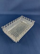 Antique Hobbs, Brocunier rectangular pressed glass dish POINTED HOBNAIL c.1870s picture