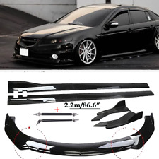 For Acura TL Glossy Black Front Bumper Spoiler Body Kit / Side Skirt/Strut Rods picture