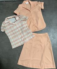 Vintage 1970s Shirt Skirt Set Plaid Size 7/8 picture