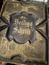 Antique 1800's Bible Die Heilige Schrift Holy  Big Family Bible German  picture