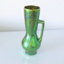 Zsolnay Pitcher Vase Green Eosin Large Vintage 10.5