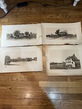 Set of 4 (3 Signed) Ernest C. Rost E.C. Rost Etchings Lowell, Longfellow & more picture