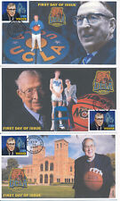 JVC CACHETS-2024 JOHN WOODEN FIRST DAY COVER FDC UCLA BASKETBALL COACH SET OF 3 picture