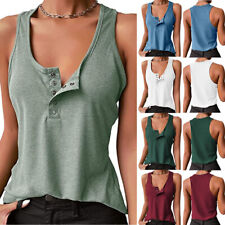 Women Summer Cotton Low-cut Vest Sleeveless T-Shirt V Neck Tank Top Camisole US picture
