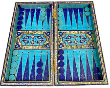 Handmade, Wooden Backgammon Board, Chess Board, Mother of Pearl, Gemstone Inlay picture