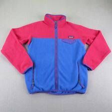 Patagonia Jacket Womens Small Pink Blue Full Zip Snap T Fleece Synchilla Sweater picture