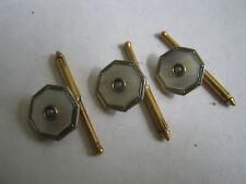 (3) 1930s-40s VOGUE Tuxedo Studs, Mother of and Seed Pearl Octagons picture