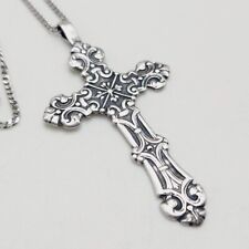 Vintage Shube's Manufacturing Ornate Cross Faith Pendant 925 Sterling Silver picture