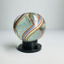 ~13/16 .80” Rare Antique German Banded Naked Ghost Core Swirl Vintage Marbles picture
