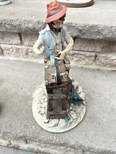 Vintage Large Capodimonte Figurine of Working Men, With Papers , Made in Italy. picture