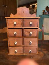 A VERY NICE ANTIQUE AMERICAN 8 DRAWER SPICE CABINET picture