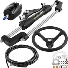 VEVOR Hydraulic Outboard Boat Steering Kit HK6400A-3 HO5110 10' Hose 300HP Pump picture