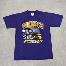 VINTAGE Minnesota Vikings Shirt Mens Medium Gold Spell Out Logo Football 90s Y2K picture