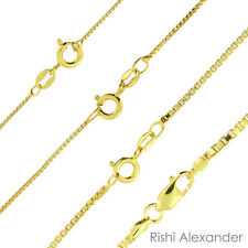 925 Sterling Silver Gold-Plated Box Chain Necklace All Sizes picture