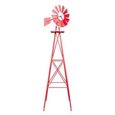 VINGLI 8FT Ornamental Windmill Backyard Garden Decoration Weather Vane-Red picture