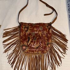 Patricia Nash UBER RARE Italian Floral w/ all around fringe Leather Bucket Bag picture
