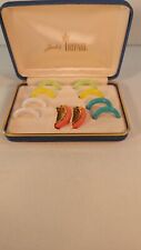 Vintage Jewels By Crown Trifari  Gold Tone Lucite Interchangeable Earrings picture