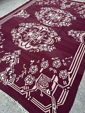 Antique Vintage Bessarabian Turkish Kilim Carpet, Large, Handmade,  7'4''x11' picture