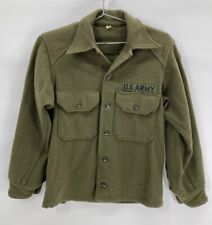 Vintage 50s US Army Winter Wool Field Shirt Men’s  Long Sleeve Olive Green Small picture