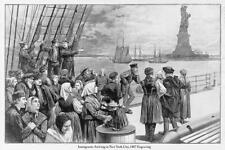 Immigrants Arriving In New York City Statue Of Liberty 1887 Poster 36x24 picture
