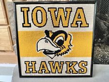 Vintage University of Iowa Hawkeyes Mascot Needlepoint Knit Wall Art picture