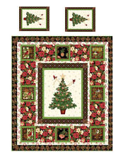 Miniature Dollhouse Christmas Tree Quilt Top Computer Printed Fabric 2 pillows 9 picture