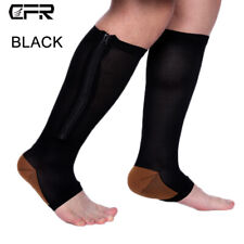 Copper Compression Support Zipper Socks Graduated Stocking Men Women 20-30mmHg H picture