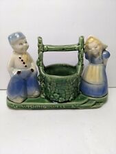 Shawnee Wishing Well Planter Art Pottery Dutch Boy And Girl VTG #710 picture